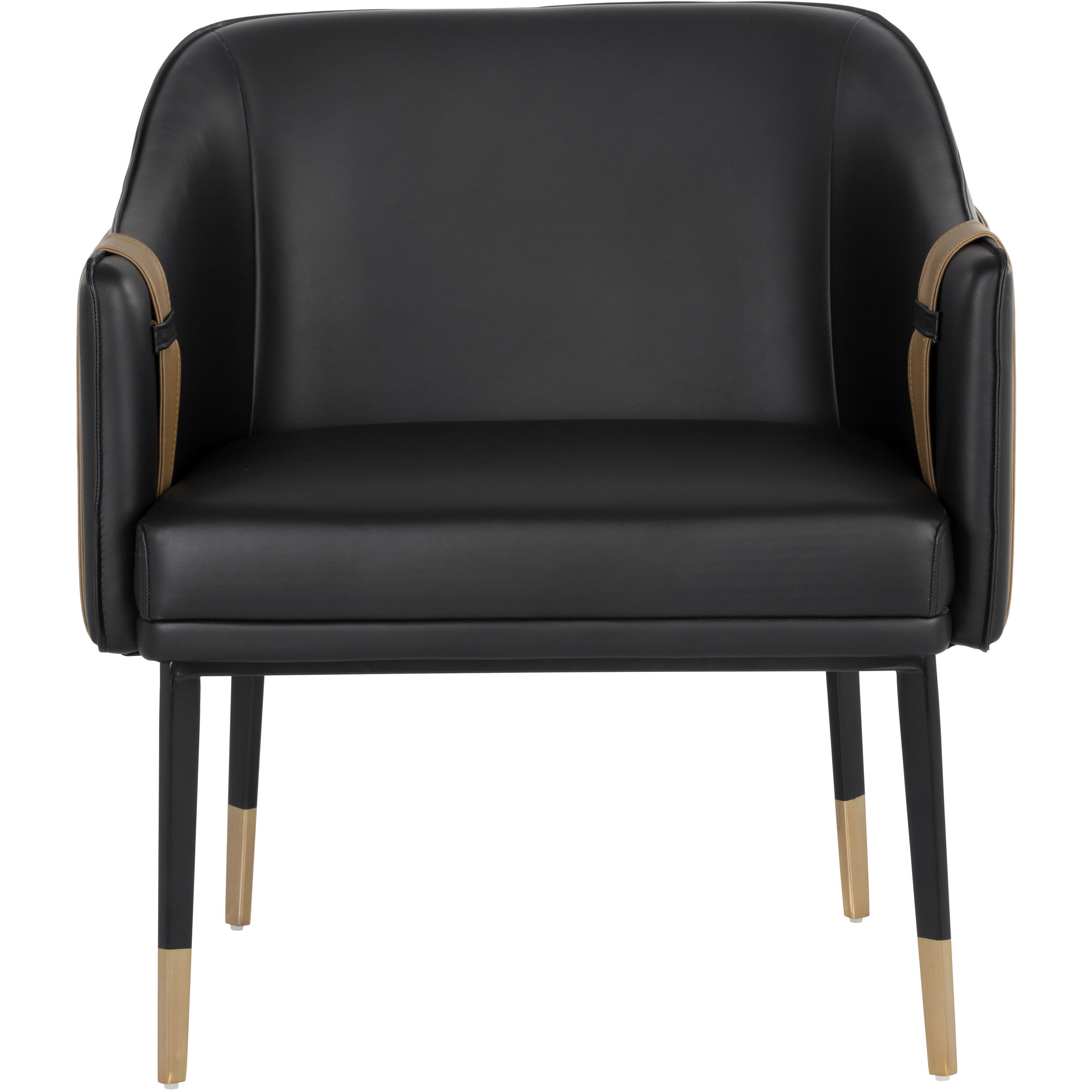 Carter Napa Black / Napa Cognac Lounge Chair